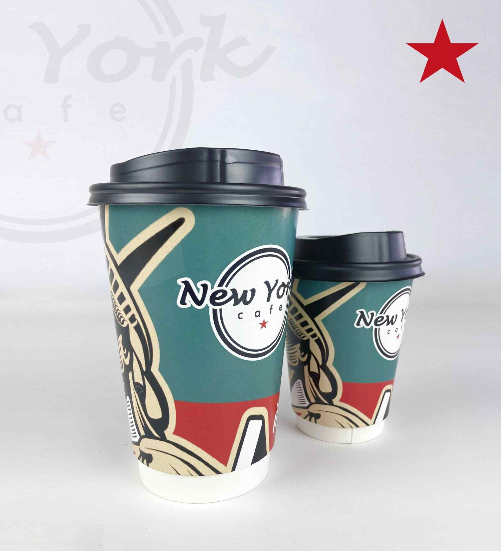 διπλότοιχο ποτήρι καφέ για take away New york cafe serres λιθογραφική